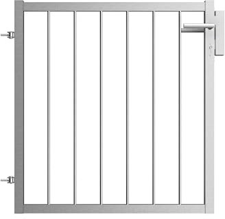 Gartentor Edelstahl V2A - Vertikalstreben - DIN rechts/links, versch. Montagesets - Gartentüer, Terrassentür, Zauntür, Grundstückseingang (ohne Pfosten DIN links ohne Montageset)