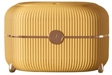 Pcivzxam Poubelle de Bureau avec Couvercle Presse Mini Poubelle de Rangement Chevet Chambre Salon Table Basse Corbeille à Papier Seau, Jaune Facile à Utiliser 22 X 11,5 X 14 cm