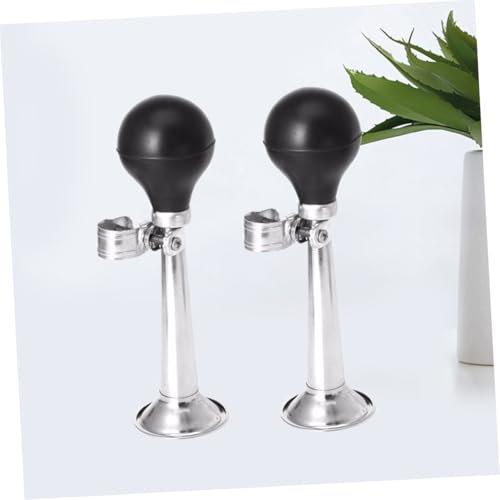 HONMEET 2stücke Mountainbike Luft Horn Laute Lenker Horn Alarm Beschichtung Fahrradglocke Alarm Trompete Schwarz