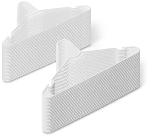 Amazon Basics Plastic Clothes Hangers, Adult Size, White, Pack of 50