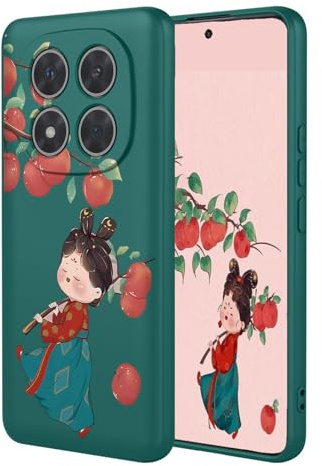 YUECXIN Cover Silicone Liquido per Xiaomi Redmi Note 14 Pro 5G/Poco X7 5G, Custodia TPU Soft Ultra Sottile Carini e Moda Modelli Case, Fodera in Microfibra Antiurto Bumper Custodia. Mela