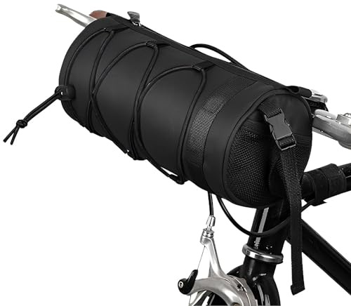 SNSYGN Bike Handlebar Bag, Detachable Bike Frame Bag Waterproof Pouch Large Capacity MTB Accessories for MTB, Ebike Battery, Motorcycle (Black)
