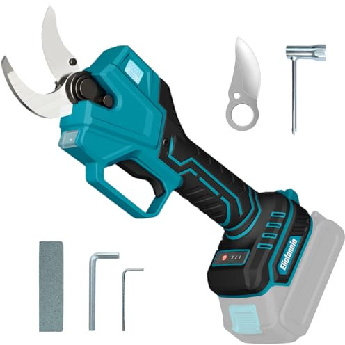 Eliofaneia Akku Astschere Akku Gartenschere,Max 40MM Schnittdurchmesser,Kompatibel mit 18V-Akku Makita,Elektrische Gartenschere Bürstenloser Motor,LCD Anzeige,Beleuchtung (ohne Akku und Ladegerät)
