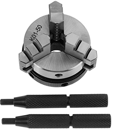 K01-50 Portabrocas Manual de Desplazamiento de 50 Mm Mini Portabrocas Manual para Carpintería con 3 Mandíbulas y Rosca de Montaje