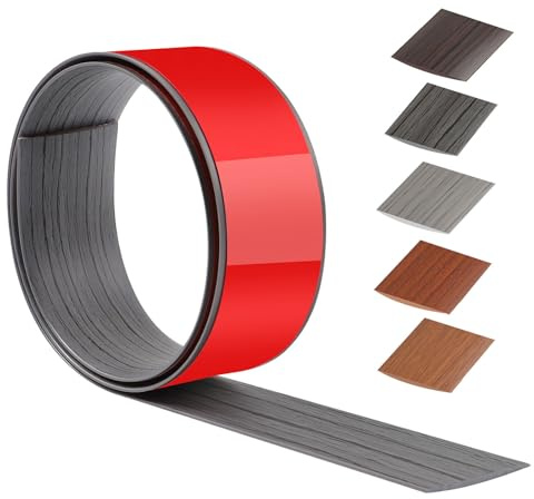 100cm X 5cm übergangsprofil selbstklebend PVC,übergangsleiste selbstklebend FüR KüChe/Wohnzimmer/Badezimmer,Türschwellen leiste Zum Verbinden Von Bodenaussparungen/Fliesen(Dunkelgraue Holzmaserung)