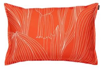 Marimekko Kukat Puhkeavat Cushion Cover 40x60 cm, Tomato red, White