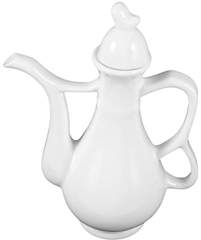 DECHOUS Ceramic Wine Jug 280ml Portable Wine Pot Handle Chinese Style for Home and Restaurant Drinking