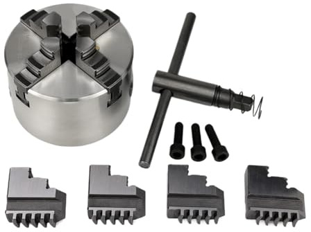 DAISHUJIE Drehfutter K12-80 4 Backen Selbstzentrierendes 80mm (3,15 ft) Drehbank-Handspannfutter for mechanische Drehmaschinen mit gehärtetem Stahl for die Holzverarbeitung