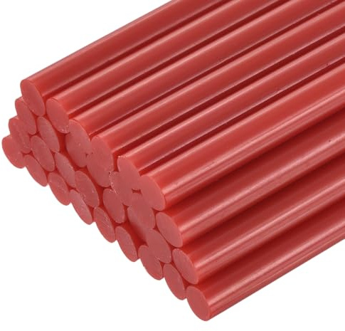 QUARKZMAN 30 Pièces Bâtons de Colle Chaude pour Pistolet, 11mm x 100mm Recharge Universelle pour Pistolet à Colle pour Bricolage, Artisanat, Réparations, Loisirs Créatifs, Décoration, Rouge
