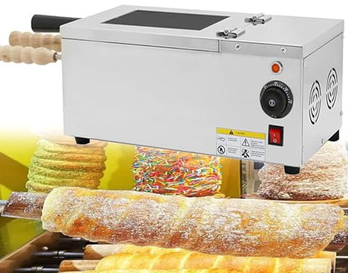 XSDAJSD Four à cheminée en Acier Inoxydable, Four à cheminée électrique Professionnel, Gril à Cornets de Glace, Appareil à Snacks 1500 W