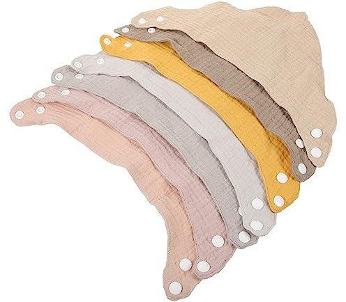 HAMPPLIES 7 Stücke Verstellbare Kleine Baumwoll für Unisex Wiederverwendbare Esslätzchen für Babys Praktisch und Modisch für Mahlzeiten und Zahnung