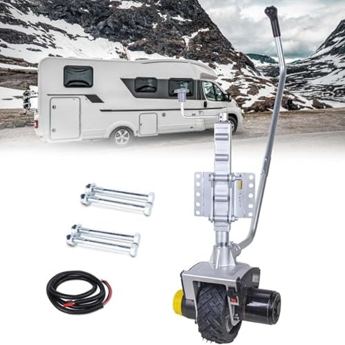 Carretilla eléctrica para remolque, 12 V, 550 W, motor motorizado, construcción de aluminio resistente, carga máxima de 2722 kg, gato de remolque eficiente para una fácil maniobrabilidad