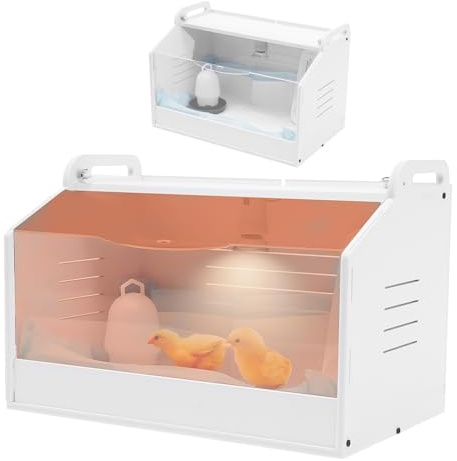 Brutinkubator Kükenaufzuchtbox mit Wärmelampe & Thermometer, Küken Aufzucht Box Brutinkubator Hühnerbrutkasten Heimbrutkasten für Geflügel, Reptilien, Hühnerenten, Vögel, Kleintiere