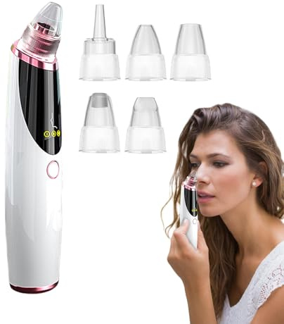 Pore Sucker Extractor de Poros Recargable con 5 Cabezales de Succión | Herramienta De Extracción De Limpieza Profunda Al Vacío Con 3 Modos De Ajuste Para Granos En Nariz Herramienta de Extracción