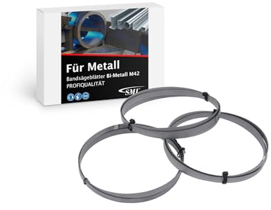 SMI Lot de 3 lames de scie à ruban bi-métal M42 - Dimensions : 1140 x 13 x 0,65 mm - 14/18 dents par pouce - Compatible avec par exemple Güde MBS 105 V, Scheppach MBS 1200, Parkside PMB 1100 B2