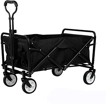 Chariot de jardin utilitaire pliable pour un transport et un rangement faciles – Chariot d'extérieur robuste pour le jardinage, la plage, le camping et l'entretien de la pelouse – Léger et design