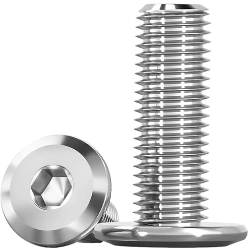 Humyu Edelstahl Schrauben M8 x 25mm, Linsenkopfschrauben Innensechskant | 10 Stück Flachkopfschrauben Innensechskant Edelstahl A2 V2A, Schrauben Möbelschrauben für DIY & Möbelreparatur