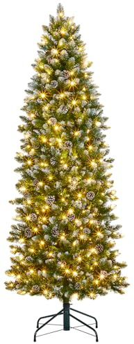 180cm Künstlicher Weihnachtsbaum mit 350 LED-Leuchte,580+ Tannennadel,Grün Tannenbaum Groß,Christmas Tree für Weihnachten Dekoration, Wohnzimmer,Faltbarem Ständer