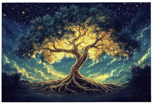 Puzzle 2000 Pezzi Albero della Vita per Adulti, 99.5x70.5 cm Puzzle Luna per Decorazione Parete, Giochi Educativo per Famiglie, Puzzles Arte in Legno Impegnativi, 2000 Pezzi Puzzles per Regalo, -8692