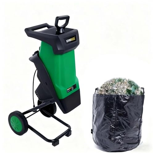 SIEEOUR 2400w Electric Garden Shredder, 40mm Wood Chipper With 50l Collection Box, Branch Shredder Electric,S-afety Shut-Off & Reversible Blades, Portable Mulcher For Garden Branches
