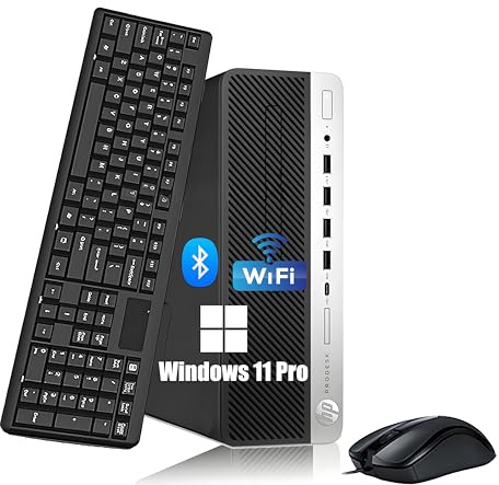 HP ProDesk 600 G3 SFF Ordinateur de bureau Intel Core i7-6700, 16 Go de RAM, SSD 512 Go, WiFi, Bluetooth, clavier QWERTY américain, Windows 11 Pro (reconditionné)