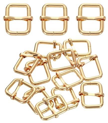 QUARKZMAN 32Pcs Boucle Coulissante Métallique 5/8(15mm) Or Clair 32mm | Tri-Glides Ajustable Boucles De Sangle Avec Barre Mobile Pour Fabrication De Sacs