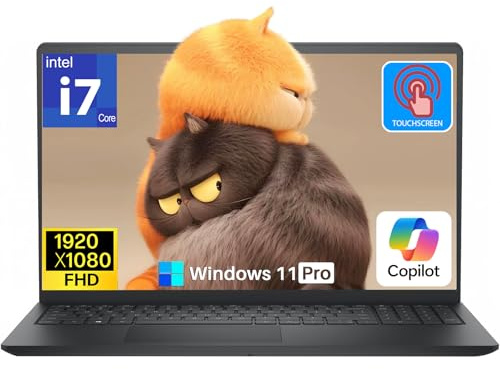 Dell 15 DC15250 Touchscreen Laptop, Windows 11 Pro, Intel 10-Core i7-1355U(up to 5.0GHz), 16GB RAM, 1TB SSD, 15.6 FHD Anti-Glare Touch Screen, Intel UHD Graphics, Copilot AI, Wi-Fi 6, for Business