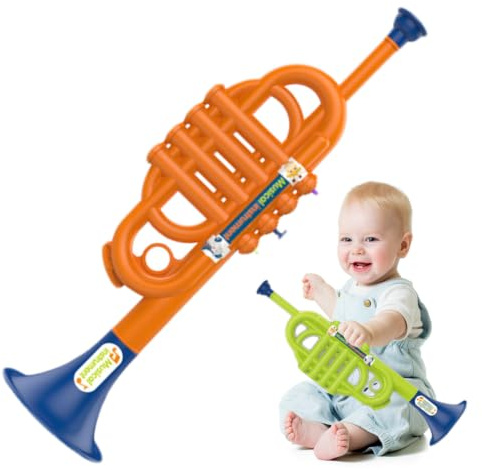 Giocattolo a tromba, tromba in plastica per bambini, strumento simulato 13, 8x4x3, 9, strumenti musicali educativi per ragazze;1