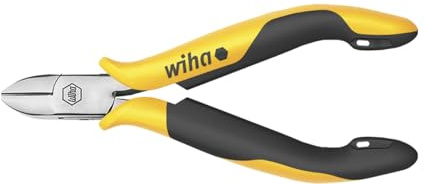 Wiha Seitenschneider Professional ESD breiter, halbrunder Kopf mit Wate (26831) 115 mm für empfindliche elektronische Bauteile, Schutz von Komponenten durch elektrostatisch ableitendes Werkzeug, dissipativ, Werkzeug mit Oberflächenwiderstand