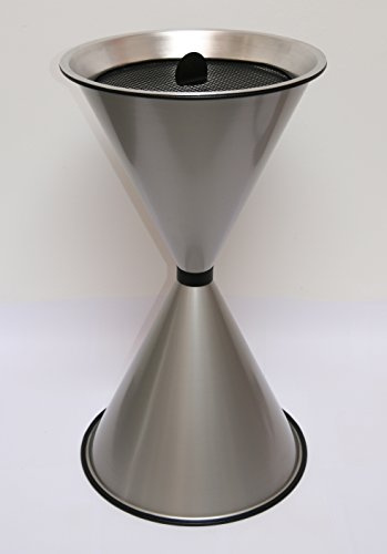 Standascher Diabola 71x40cm silber SZAGATO | Aschenbecher Made in Germany für draußen mit Deckel Standaschenbecher Stand