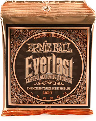 Ernie Ball Everlast Light Phosphor Bronze Acoustic Guitar Strings, 11-52 Gauge (P02548)