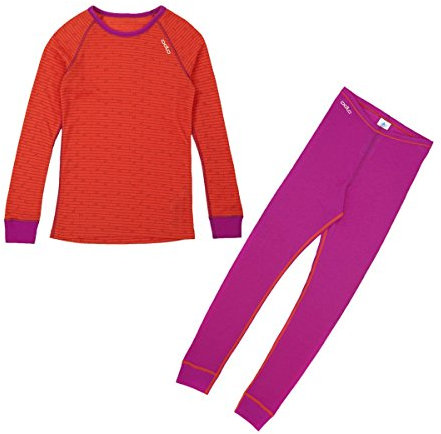 Odlo Kinder Unterwäsche & Set Shirt Long Sleeve Pants Long Warm Kid's, Plum Purple - Magenta, 80, 150409