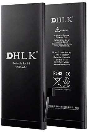 DHLK® Batteria compatibile con iPhone 5S e 5C - Prestazioni ottimali Durata prolungata/Capacità 1560 mAh [2 Anni Garanzia]