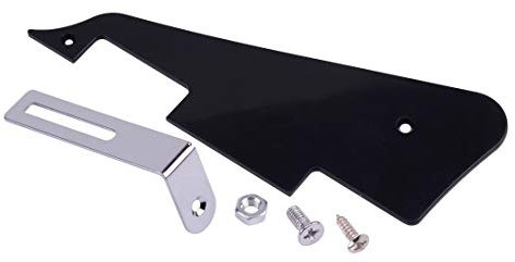 Eastar Schwarze 3-lagige LP-Gitarren-Pickguard-Kratzplatte mit verchromter Halterung für Les Paul
