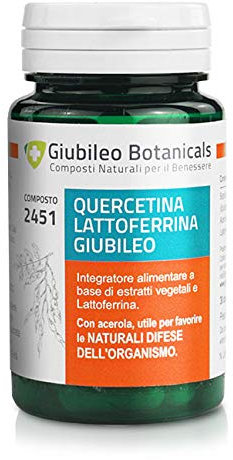 Integratore Con Lattoferrina, Quercetina E Acerola, Vitamina C Naturale, Per Aumentare Le Difese Immunitarie - 30 Capsule Vegetali, 18.7 G