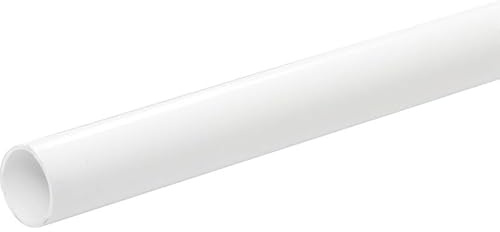 Solvent Weld Waste Pipe Fittings 32MM 40MM 50MM - Waste Pipe 1M Cut length - PVC (White, 50MM)