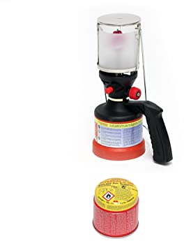 Rothenberger Industrial Scout Campinglampe inklusive 1x C200 Supergas Stechkartusche mit integriertem Gas Lock System | Camping Licht | Laterne