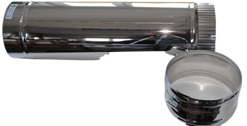 HST Ofenrohr Edelstahl doppelwandig 100 cm lang Pelletrohr Kaminrohr Rauch Isoliert 150 mm