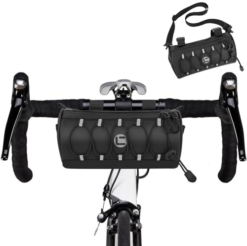 Eyein Bike Handlebar Bag - Waterproof Reflective Bicycle Front Bag, Storage Bike Bags Accessories with Shoulder Strap Removable Straps Zipper for Road Mountain Cycling(Square, 2.7L)
