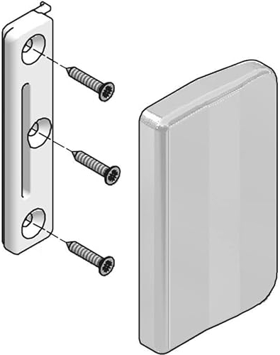 Bayram 1x Weiss Terrassentürgriff Balkontürgriff Türgriff Ziehgriff Muschelgriff Breite: ca. 45mm Höhe: ca. 80 mm Tiefe: ca. 13mm Schraubenlochabstand: ca. 59mm mit Schrauben
