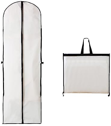 60 x 180 cm Hochzeitskleid Kleidersack, Anzugtasche Kleidersäcke Wasserdicht, Kleidersack Anzug Lange mit Reißverschluss, für Anzüge Kleider