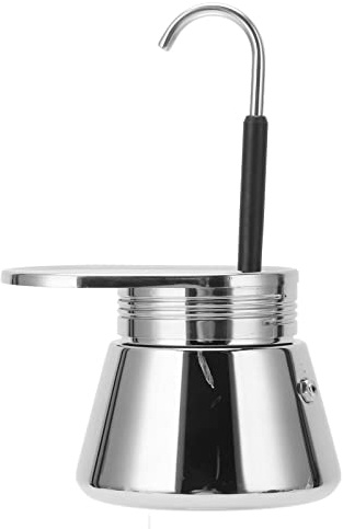 Aramox Cafetière Italienne Moka en Acier Inoxydable, Bec Unique, 50ml, pour Cuisinière Bureau Domicile Camping