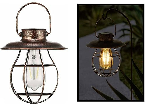 LED Solarlaterne hängend - Solarlampe warmweiß inkl. Akku Solar Gartenlampe Laterne