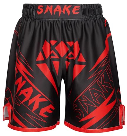 Runhomal Short de Boxe Garcon Enfant MMA Kic-Boxing Fitness Training Fight Pantalon Court de Sport Kick Boxe Entraînement Grappling Muay Thai Combat 3-16 Ans Type K 3-4 Ans