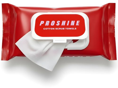 Cotton Scrub Towels for Makeup Removal (30 Pack) – UK Made Biodegradable Exfoliating Wipes with Retinol, Shea Butter & Vitamin E – Vegan, Cruelty-Free Face Towels for Radiant Skin by Proshine