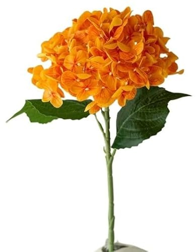 HXSCOO Bouquet de Simulation d'hortensia hydratant au Toucher, Fleurs séchées bioniques, décoration de Table de Salon, Arrangement Floral, Fleurs artificielles décoratives (Color : Orange Hydrangea)