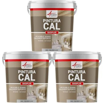 Kalkanstrich für Innenwände und Außenfassaden - BADIPLUS Pisa Hellgrau - 3 x 20 kg