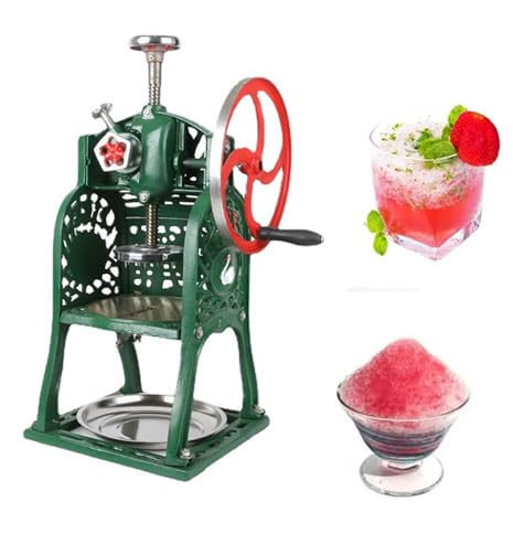 BDJSN Manual Ice Crusher, Commercial Hand-operated Ice Chipper, 3kg/min Snow Ice Shaver Machine, Pressure Ice Cube Press for Home, Outdoor, Supermarket, Dessert Shop