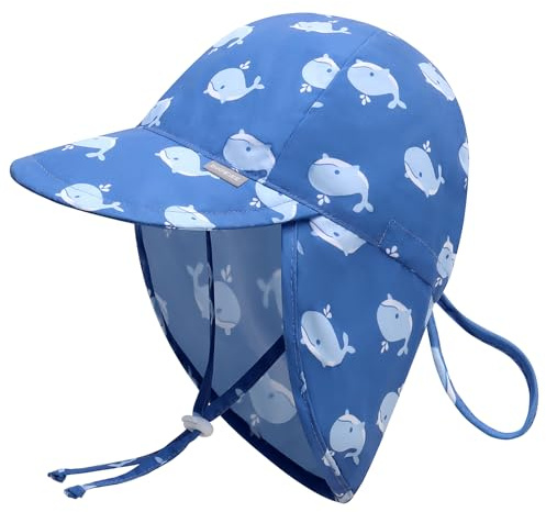 JANGANNSA UPF 50+ Baby Sun Hat with Ear and Neck Protection Toddler Beach Hat for Boys & Girls Infant Summer Sun Hat Ideal for Summer Fun（6-24M）