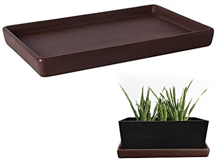 Terrakotta-Blumentopf-Untersetzer, 32,8 cm, Tablett für Fensterbank, Topfpflanzen, braun, für drinnen und draußen, Gartendekoration
